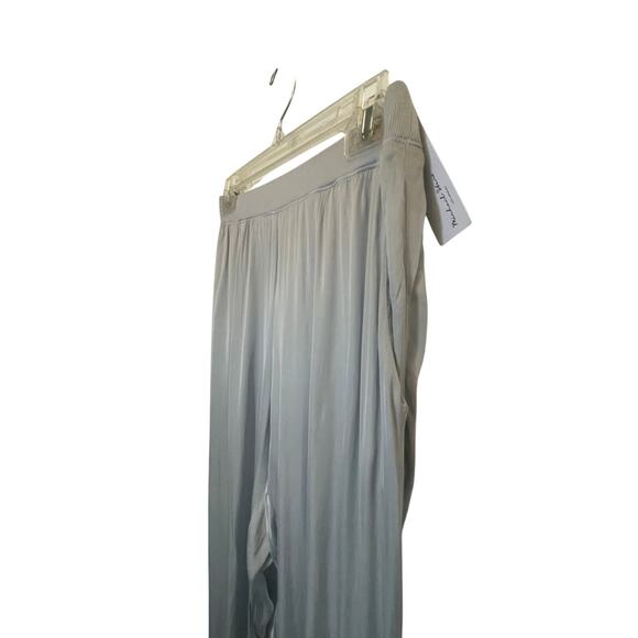 NWT Michael Stars S LIDIA RELAXED JOGGER SATIN KNIT MIX Gray Loungewear Romantic - Picture 1 of 4